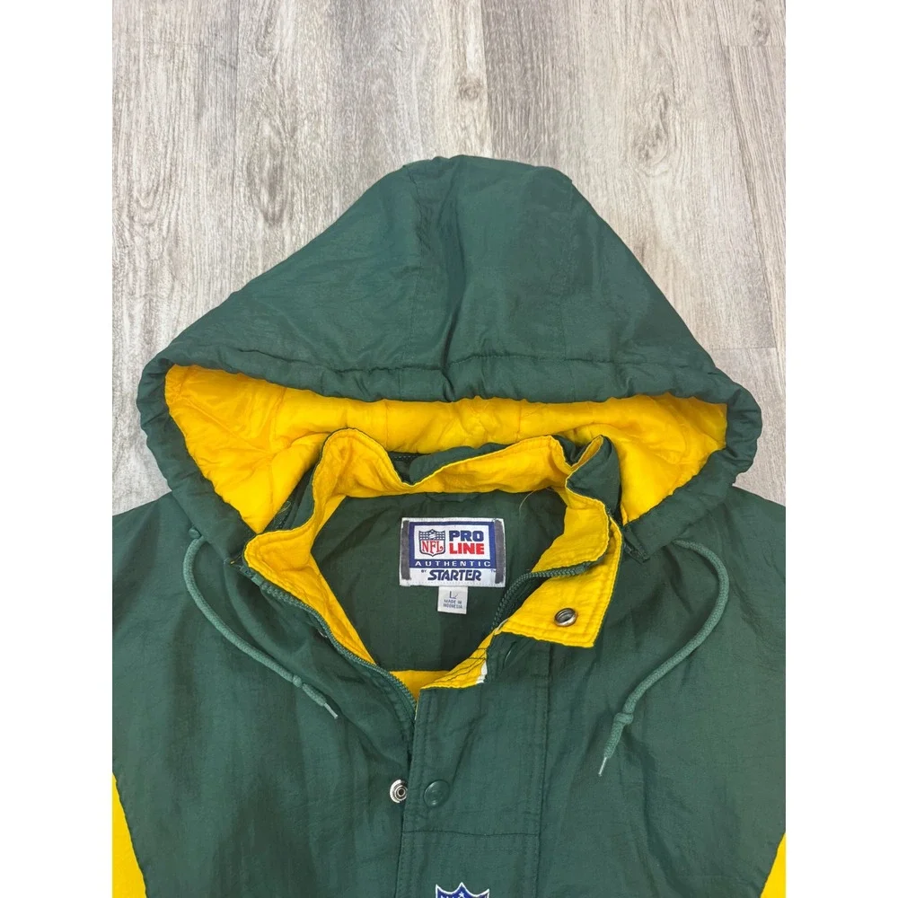 Vintage 90s Starter Green Bay Packers NFL‎ Pro Line 1/2 Zip Jacket Size Men's L